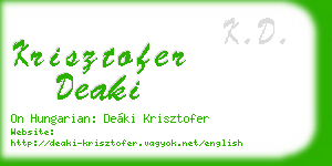 krisztofer deaki business card